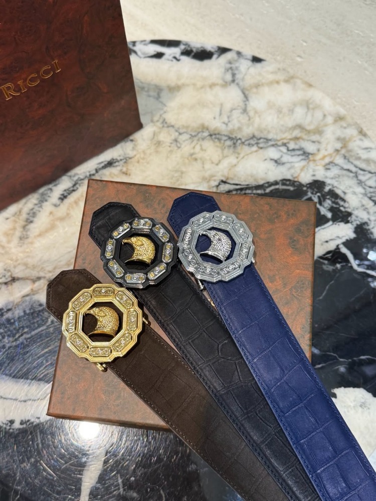 Stefano Ricci Eagle Buckle Crocodile Belt