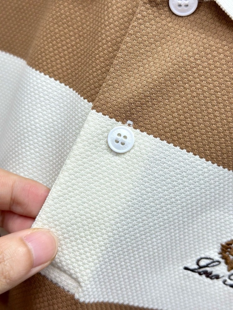 Loro Piana Striped Cotton Knit Polo