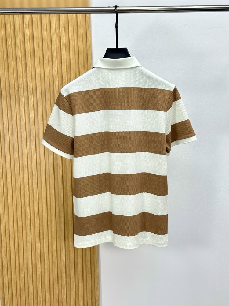 Loro Piana Striped Cotton Knit Polo