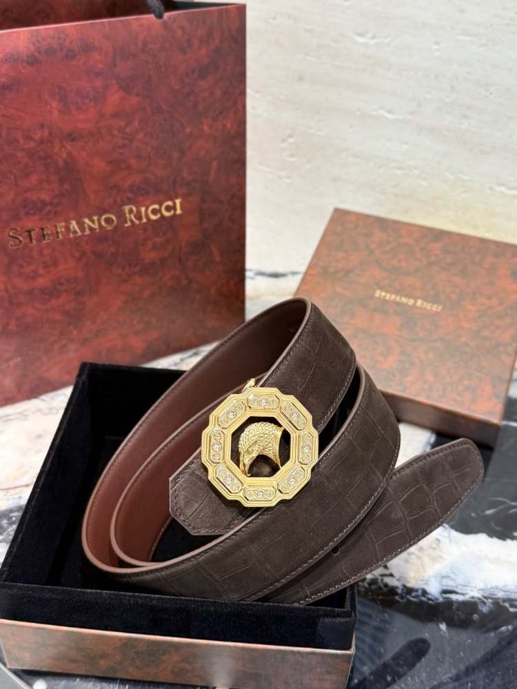 Stefano Ricci Eagle Buckle Crocodile Belt