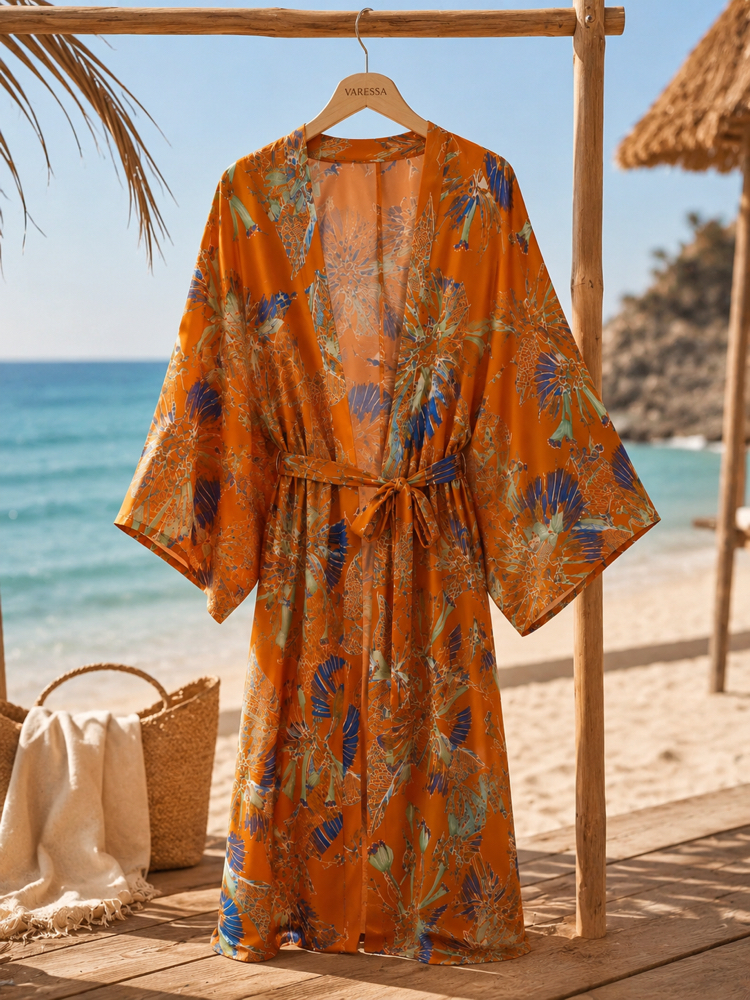 Solar Botanik Saf İpek Kimono