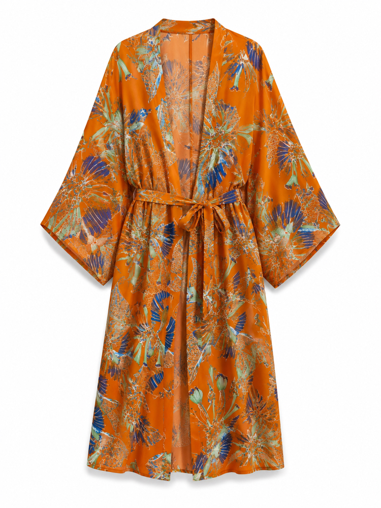 Solar Botanik Saf İpek Kimono