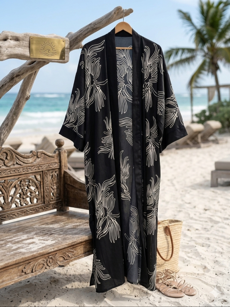 Anemone Saf İpek Kimono