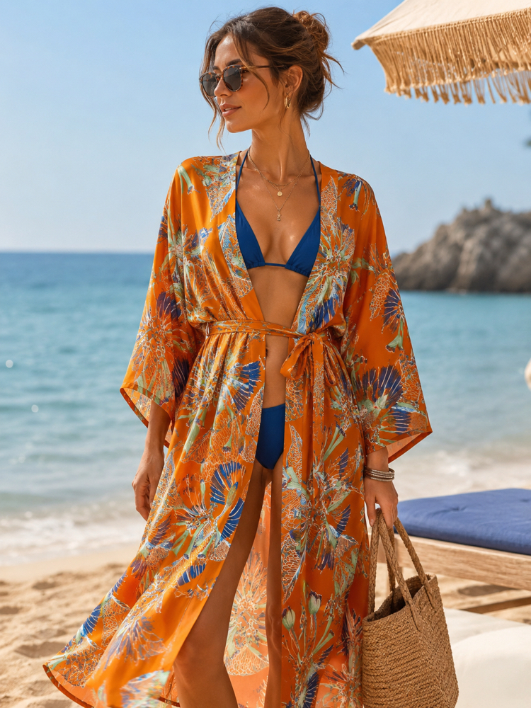 Solar Botanik Saf İpek Kimono