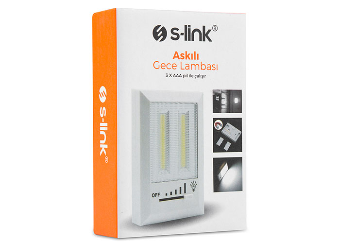 S-link SL-8700 Kademe Ayarlı Led 3*AAA Pilli Gece Lambası