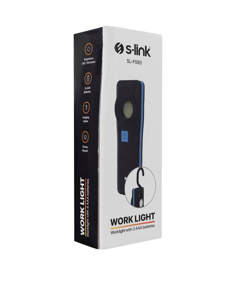 S-Link SL-F593 3W Cob LED Pilli Lensli Özel Tasarımlı Manyetik Tutuculu El Feneri