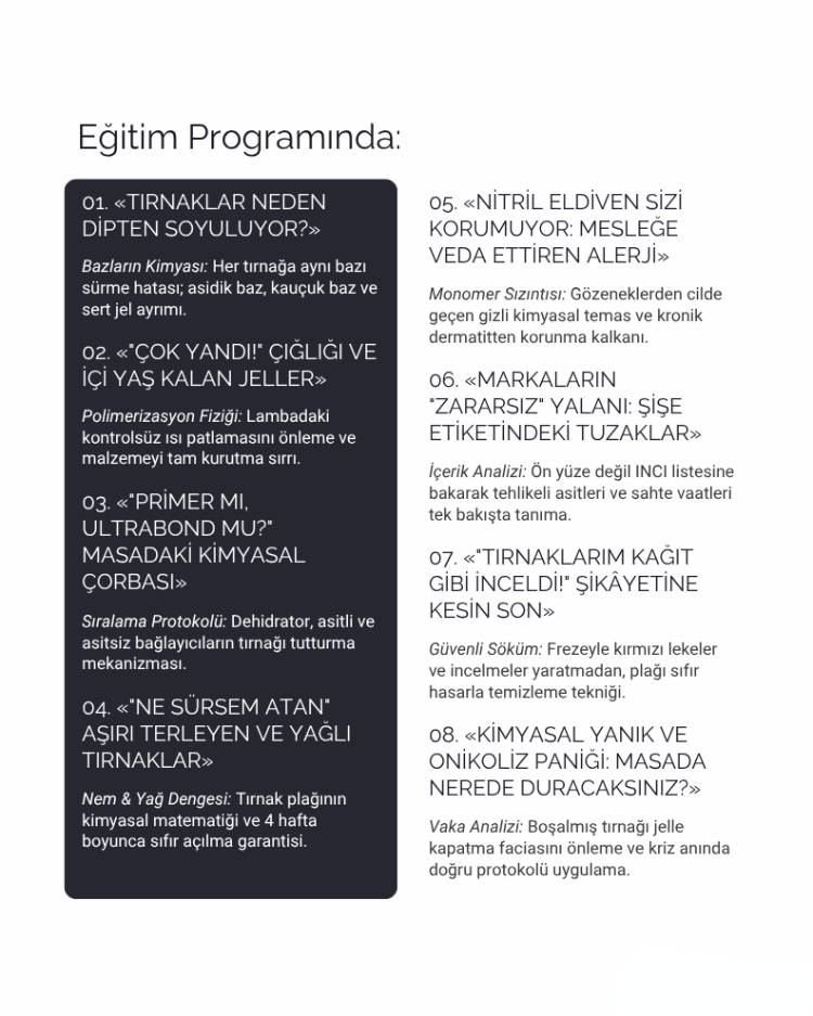 Malzeme kimyası ve tırnak anatomisi - online eğitim