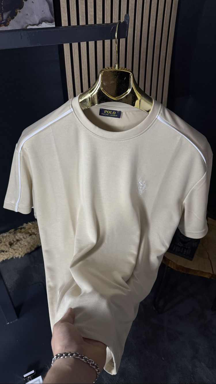 U.S. Polo Assn. Nakış Arma Oversize T-shirt (krem) 