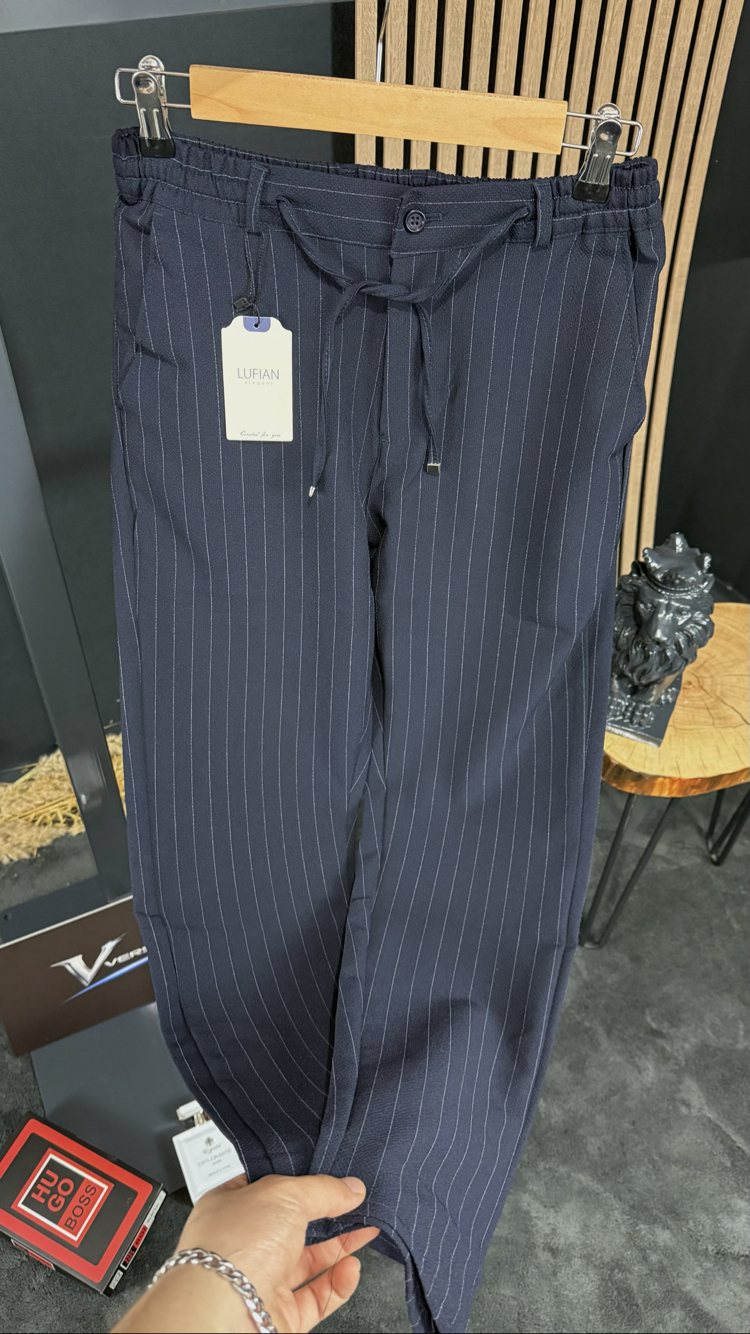Lufian Çizgili Jogger Pantolon (lacivert)