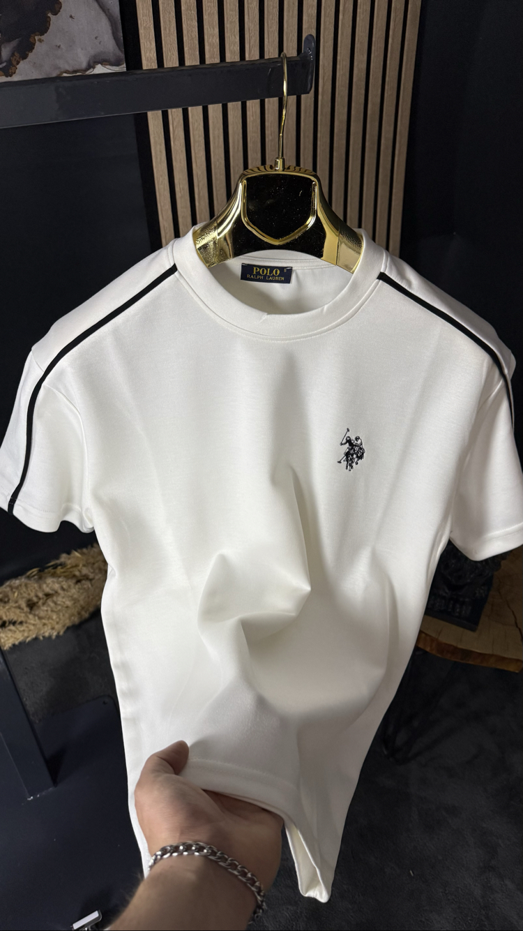 U.S. Polo Assn. Nakış Arma Oversize T-shirt (beyaz) 