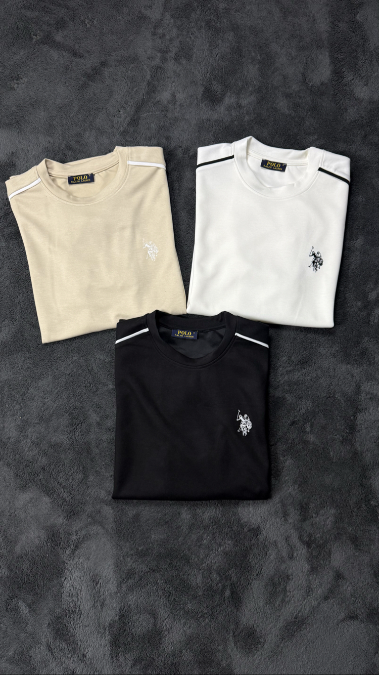 U.S. Polo Assn. Nakış Arma Oversize T-shirt (krem) 
