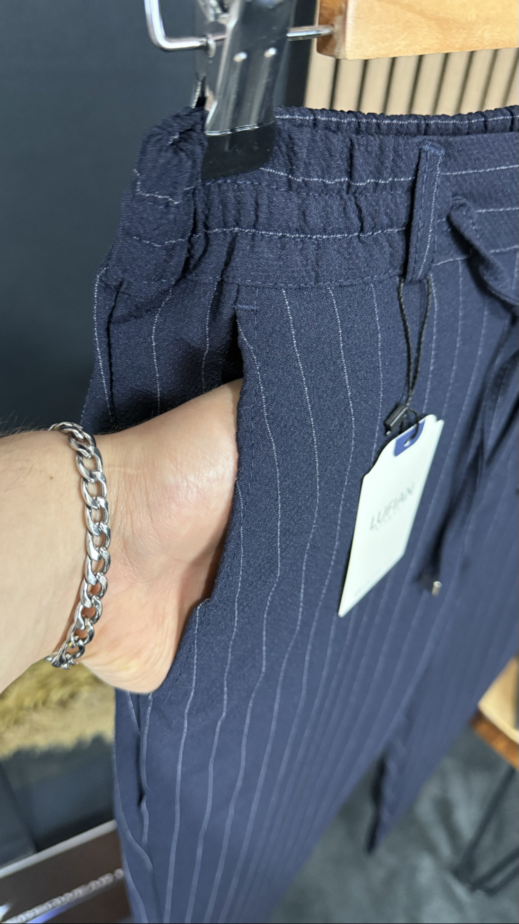 Lufian Çizgili Jogger Pantolon (lacivert)
