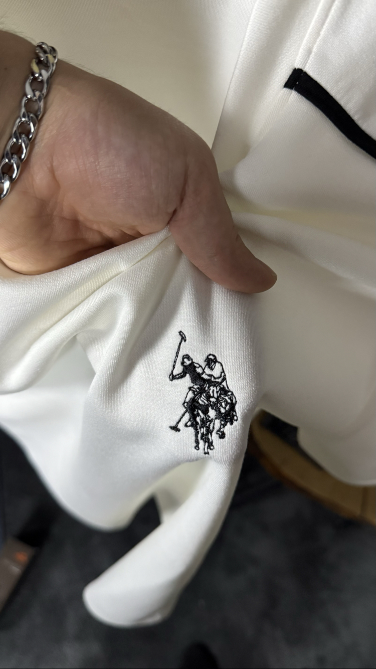 U.S. Polo Assn. Nakış Arma Oversize T-shirt (beyaz) 