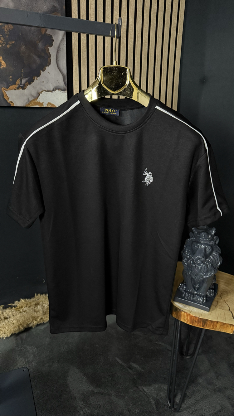 U.S. Polo Assn. Nakış Arma Oversize T-shirt (siyah) 