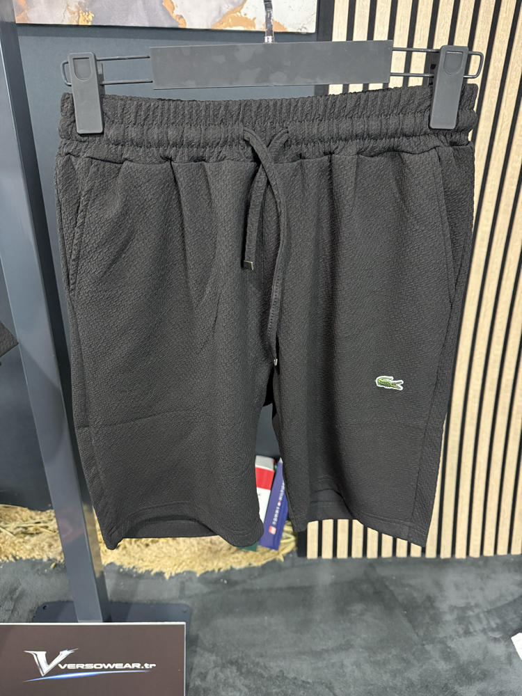 Lacoste Mesh Kumaş Şort Takım (siyah)