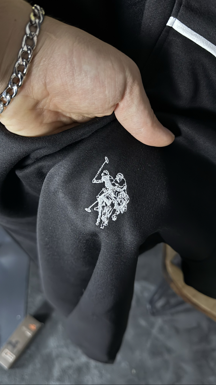 U.S. Polo Assn. Nakış Arma Oversize T-shirt (siyah) 