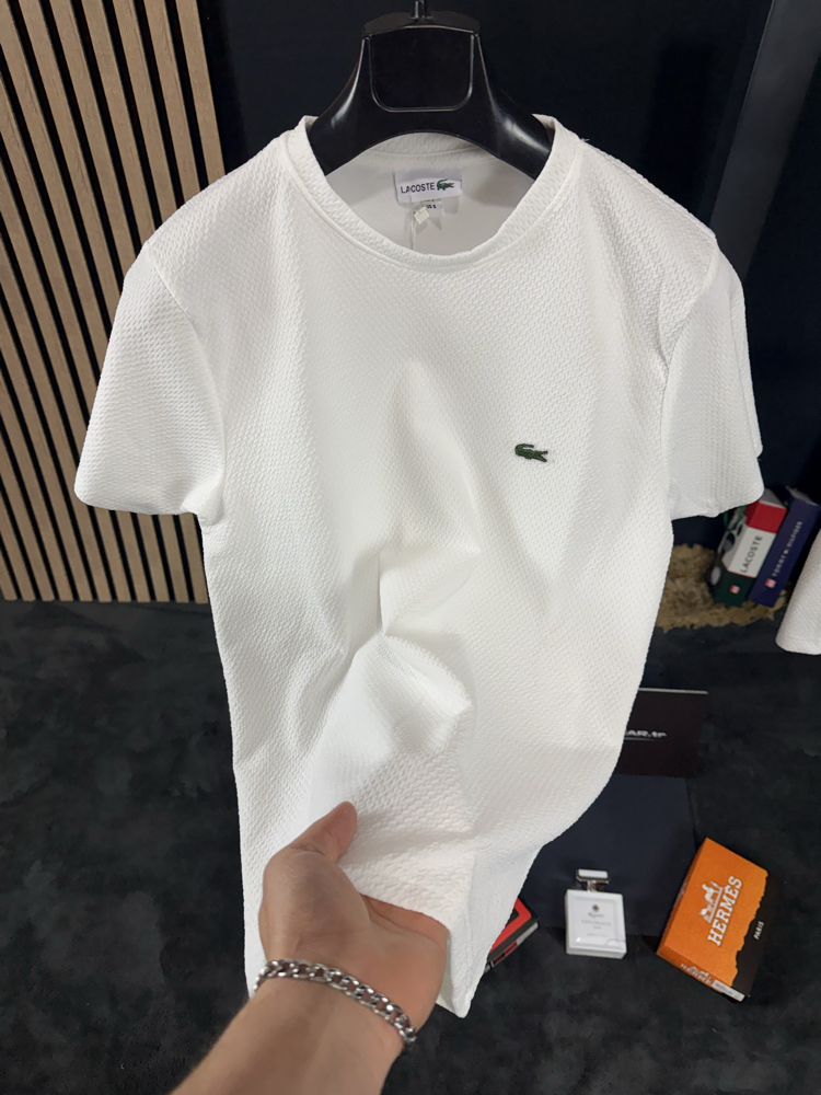 Lacoste Mesh Kumaş Şort Takım (beyaz)