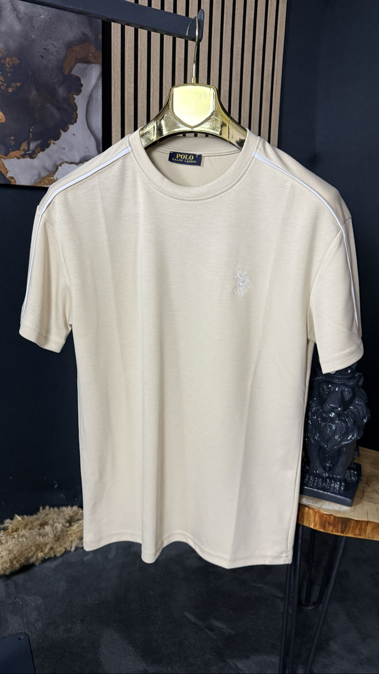 U.S. Polo Assn. Nakış Arma Oversize T-shirt (krem) 