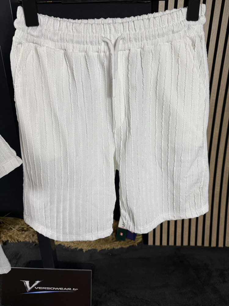 Lacoste Fitilli Şort Takım (beyaz)