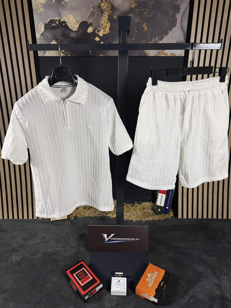 Lacoste Fitilli Şort Takım (beyaz)