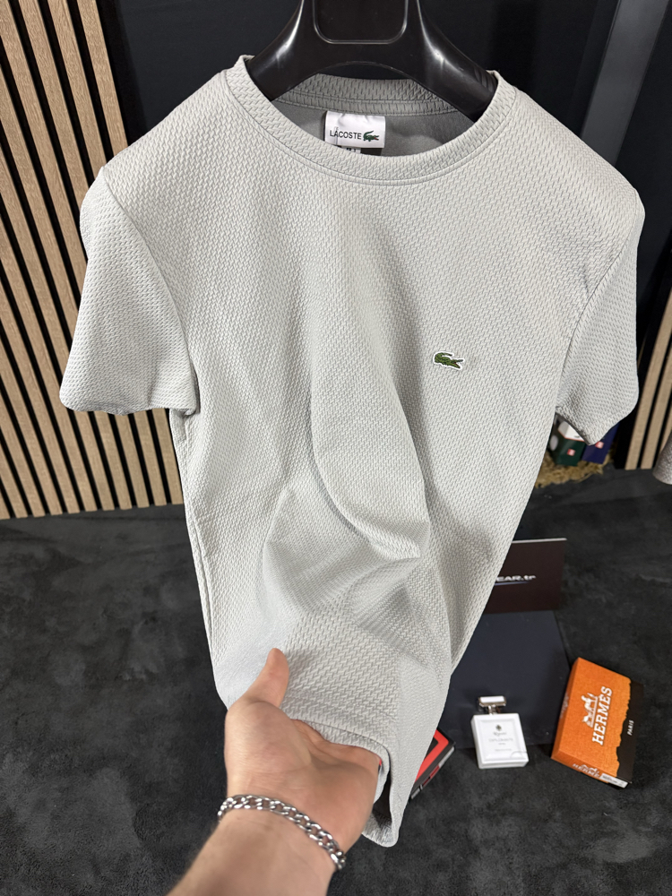 Lacoste Mesh Kumaş Şort Takım (açık gri)