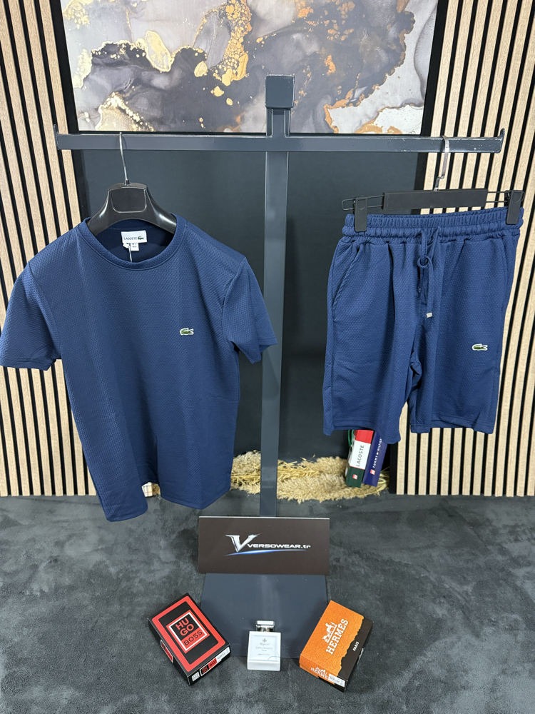 Lacoste Mesh Kumaş Şort Takım (lacivert)