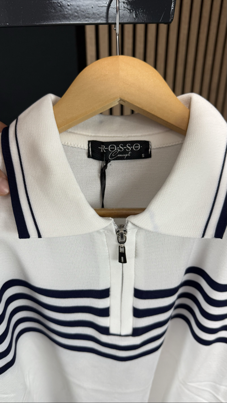Triko Doku Polo Yaka T-shirt (beyaz)