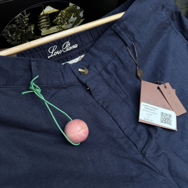 Loro Piana Linen Pants - Navy Blue
