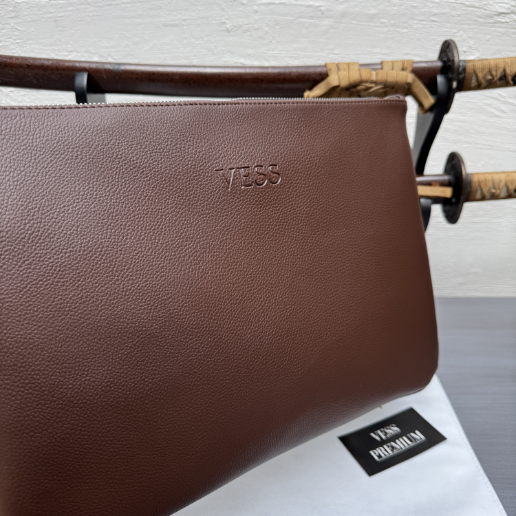 Vess Macbook Hand Bag - Brown