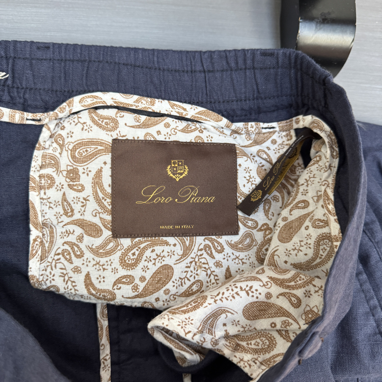 Loro Piana Linen Pants - Navy Blue