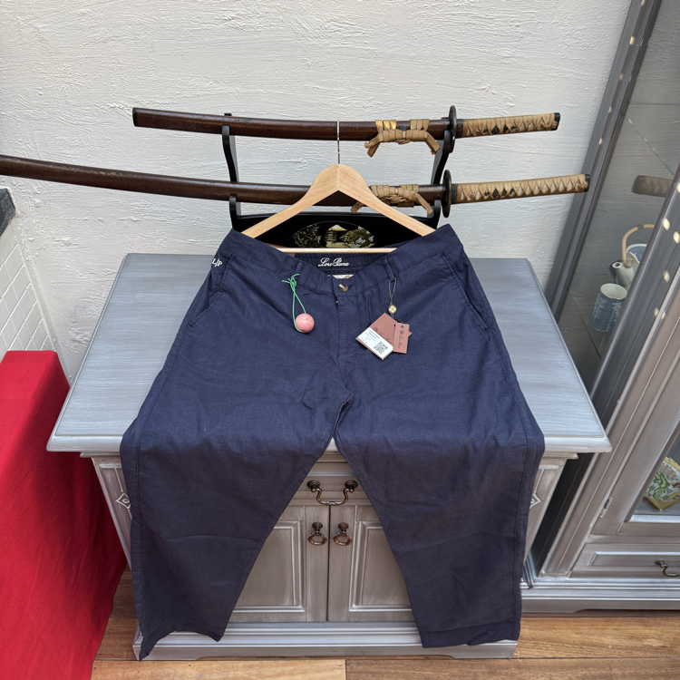 Loro Piana Linen Pants - Navy Blue