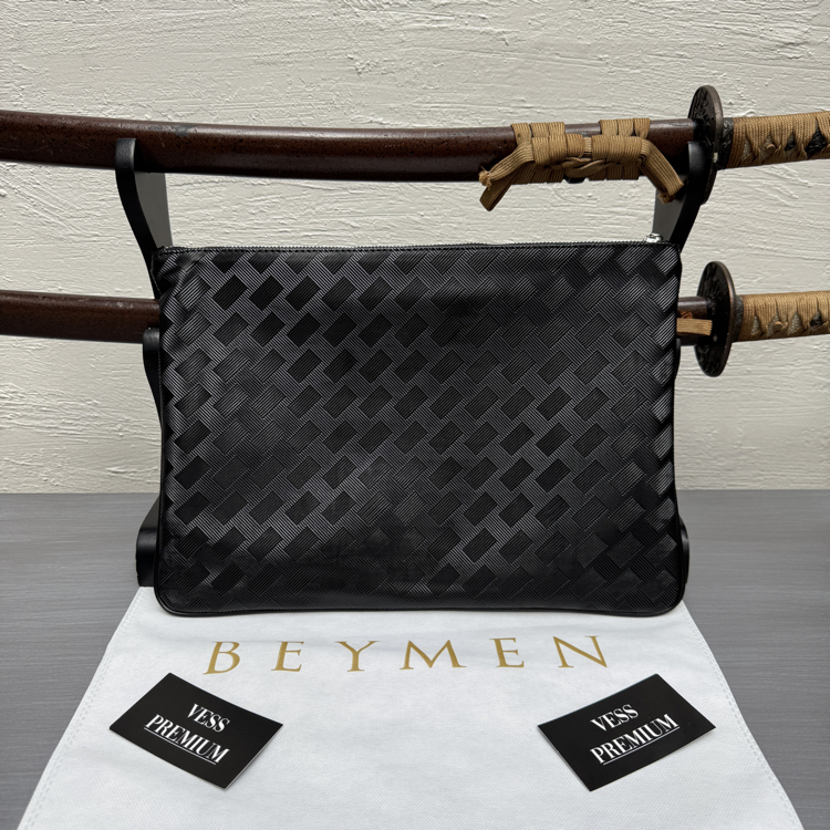 Mont Blanc Macbook Hand Bag - Textured Black
