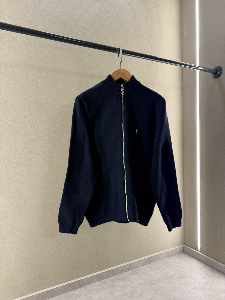 Saint Laurent Premium Zip Kaşmir Lacivert