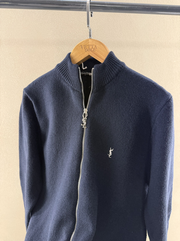Saint Laurent Premium Zip Kaşmir Lacivert