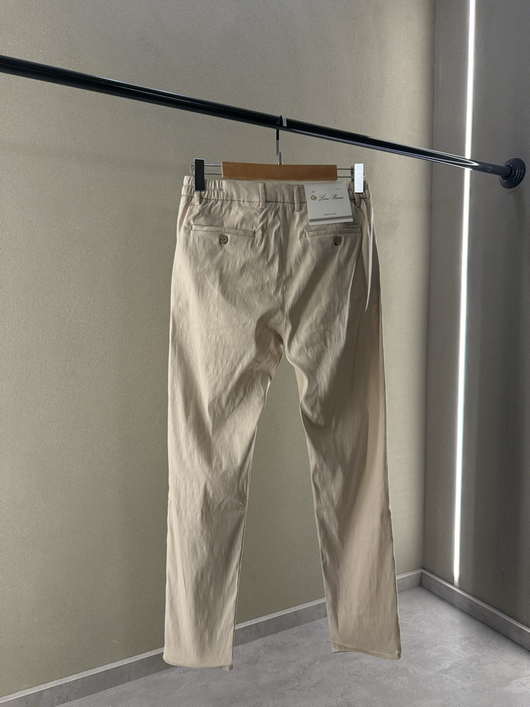 Loro Piana Premium Keten Pantolon Bej