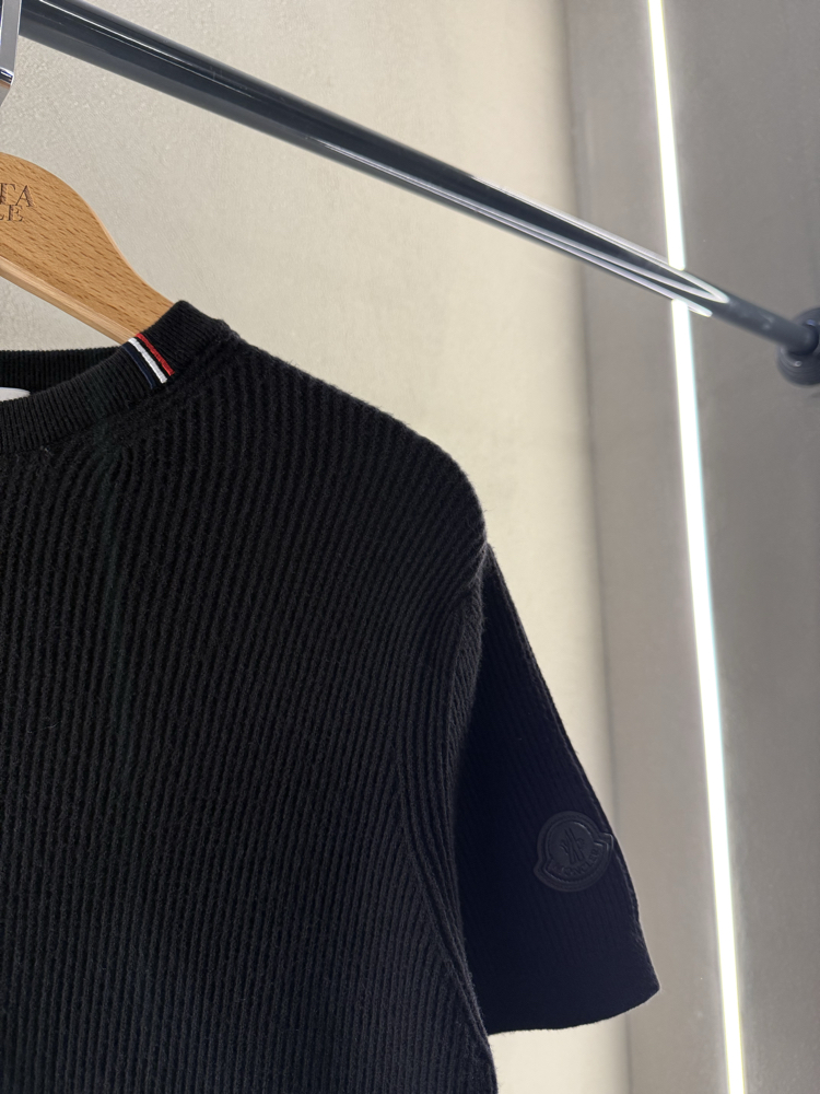 Moncler Premium Triko Tişört İthal Siyah