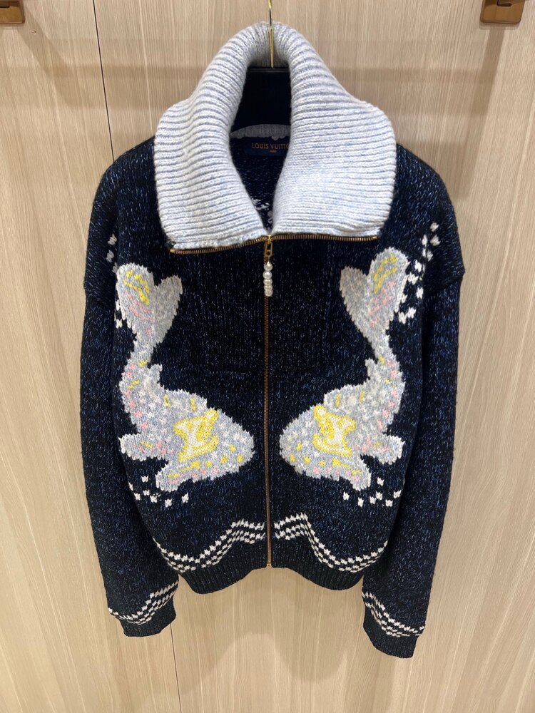 Louis Vuitton patchwork örme ceket kazak