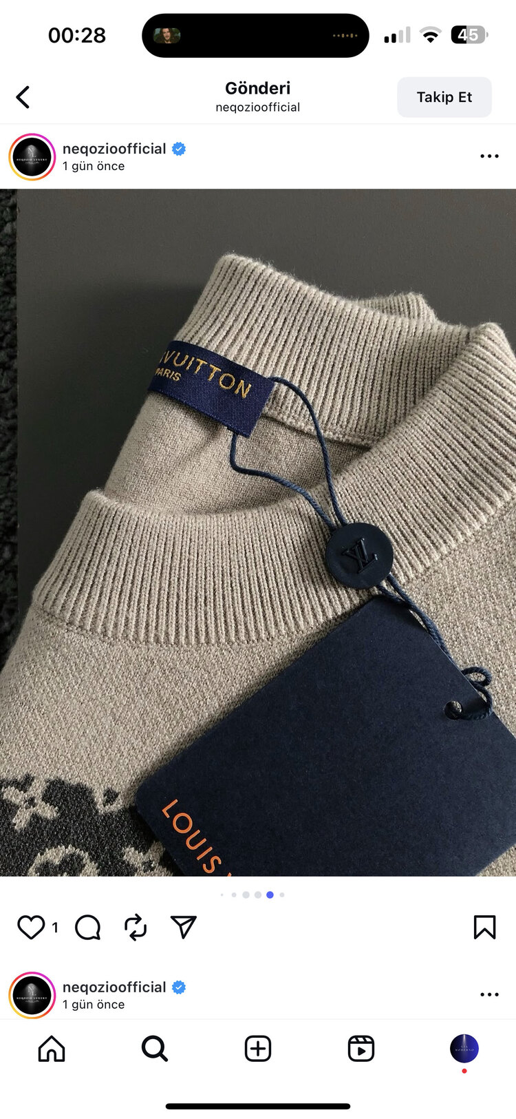 Louis Vuitton örme kazak
