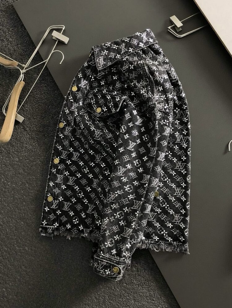 Taşlı Logo Detaylı Denim Ceket 