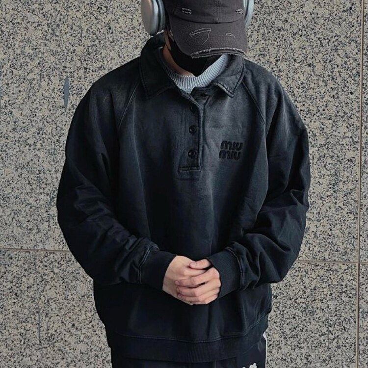 Eskitmeli yıkanmış kalın kumaş Oversize sweat-shirt