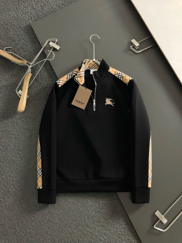 Ekose fermuarlı sweatshirt
