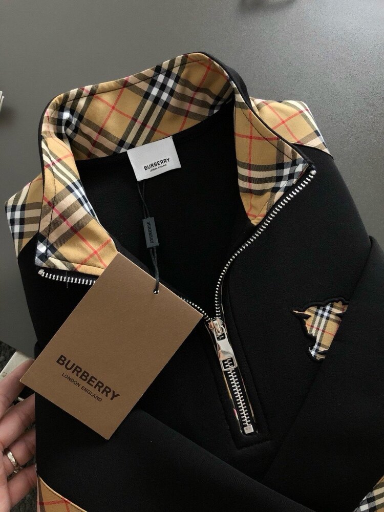 Ekose fermuarlı sweatshirt