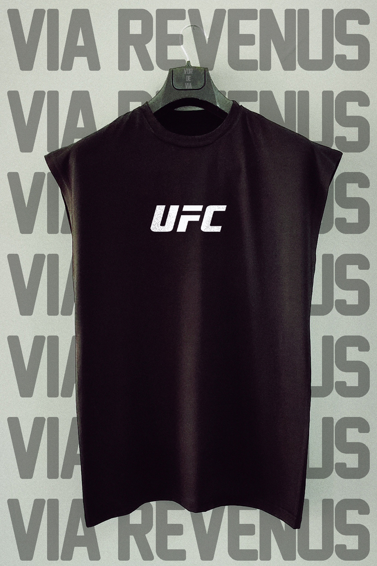 UFC Venum Ön Arka Baskılı Sıfır Kol Tshirt Şort Takım
