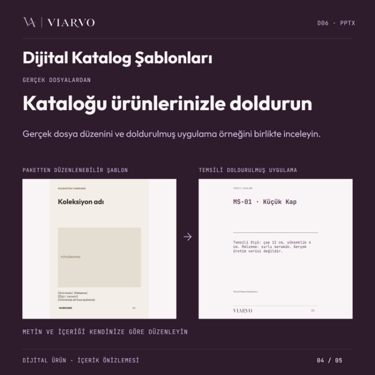 Dijital Ürün Kataloğu Şablonları (PPTX)
