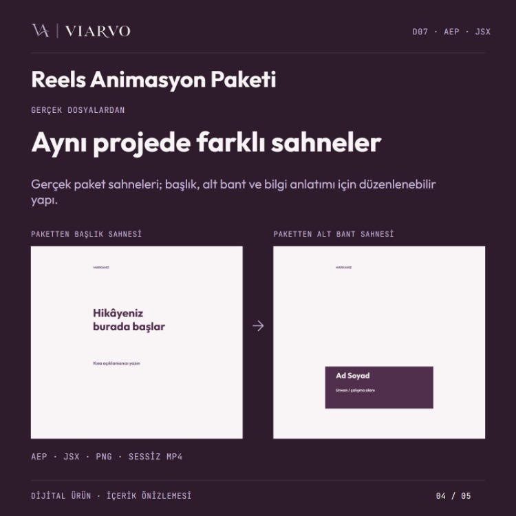 Reels Grafik Animasyon Paketi (AEP · JSX)