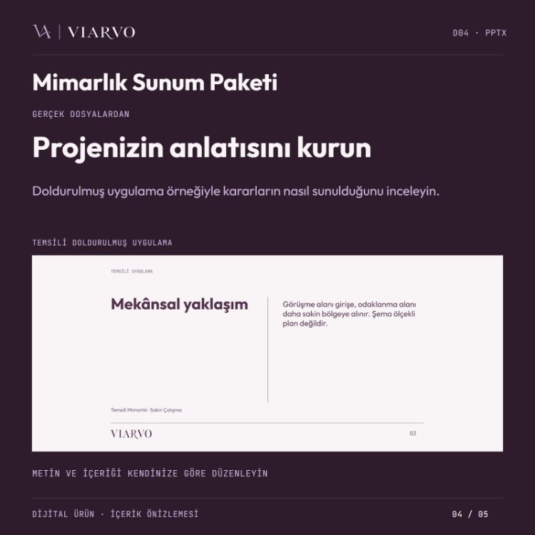 Mimarlık Proje Sunum Paketi (PPTX)