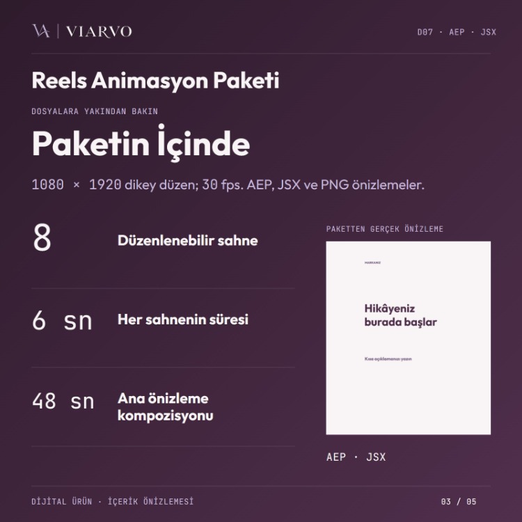 Reels Grafik Animasyon Paketi (AEP · JSX)