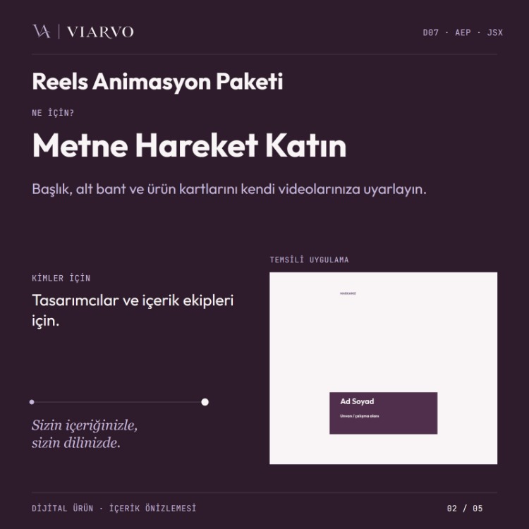 Reels Grafik Animasyon Paketi (AEP · JSX)