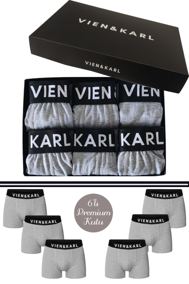 VIEN&KARL Premium Kutuda 6'lı Gri Set