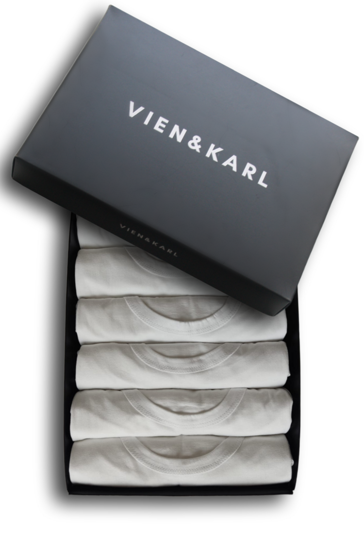 Vien&Karl Erkek Beyaz 6'lı Premium Kutuda Pamuk Atlet